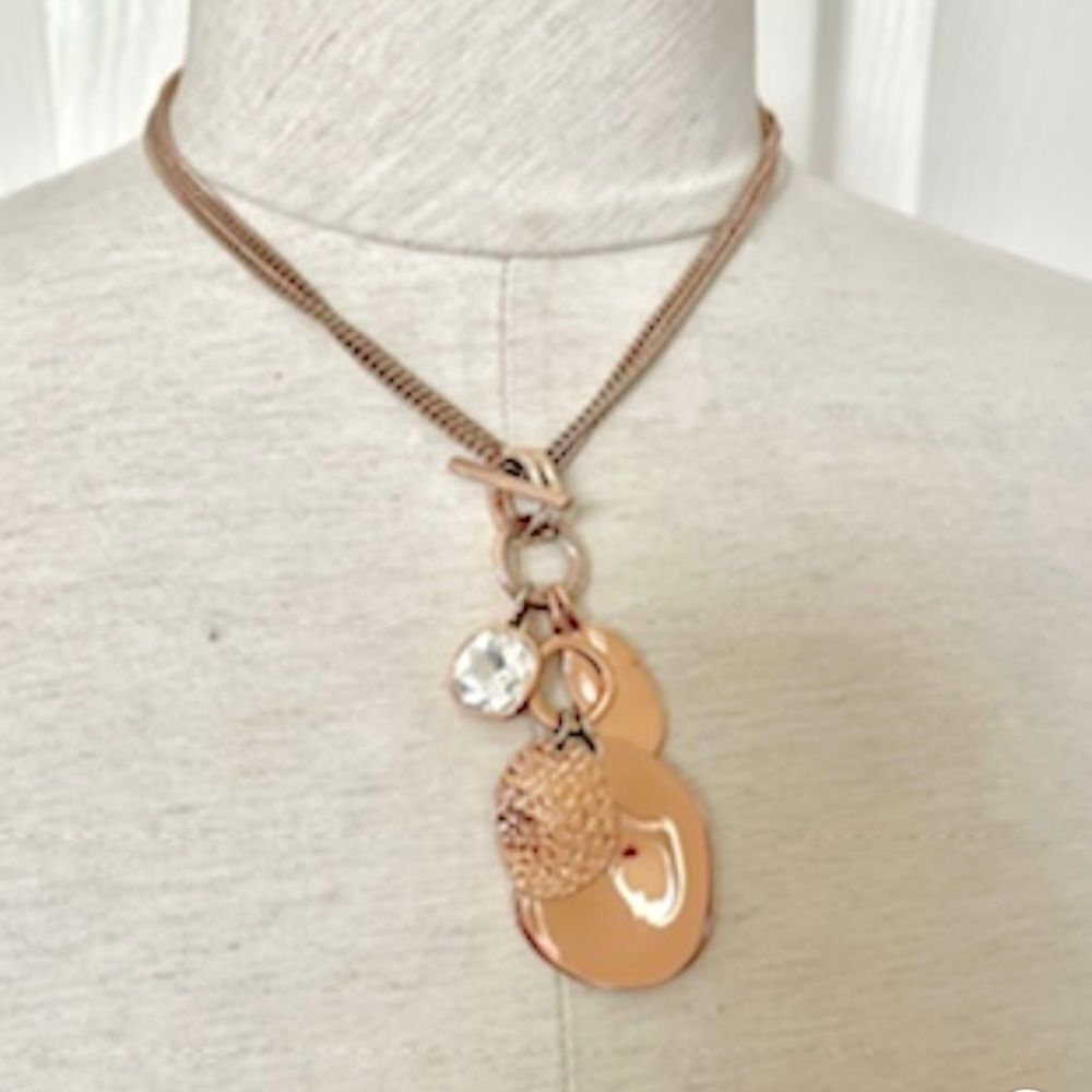 Premier designs rose gold charm necklace